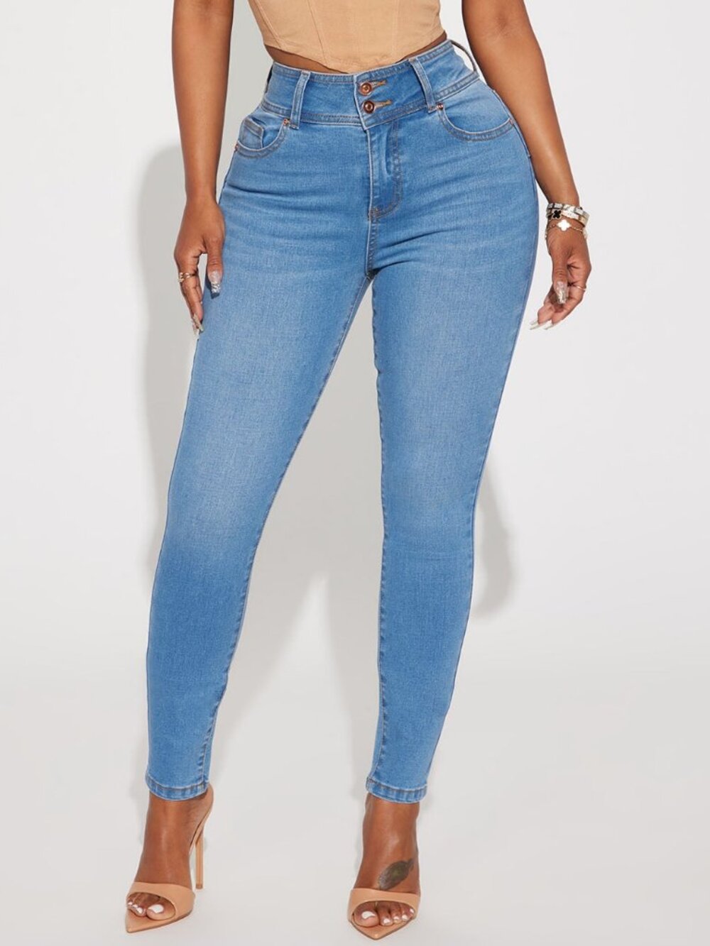 Fashion Nova Medium Wash Skinny Jeans